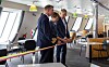 Finnfellows befälhavare Jesper Axelsson till vänster klippte bandet tillsammans med Katrin Stjernfeldt Jammeh (S), kommunstyrelsens ordförande i Malmö och rederiets vd Tom Pippingsköld till höger.