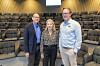 Ubåtschefen David Marquet till vänster, Joakim Vonasek från Donsö Maritime Training Centre i mitten och ledarskapsexperten Jenni Jepsen till höger.