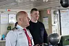 Befälhavare Stefan Kleen och Dennis Holmgren Wänberg som rorsman.