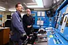 Förste reparatör Anders Laxmark till vänster och Torbjörn Magnusson, vaktgående motorman till höger.