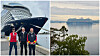 De tre lotsarna Adam Kaijser till vänster, Magnus Lindgren i mitten och Carl Solax till höger som under natten till lördagen tog in Mein Schiff Relax till Stockholm.