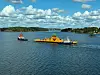 Abisko under bogsering den sista biten in till Tenö varv.