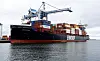 Eimskips fartyg Brúarfoss vid kaj i Helsingborgs Hamns containerterminal.