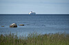 En av färjorna i Gotlandstrafiken på väg ut från Visby.