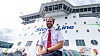 Andrestyrman Christopher Stadelmann på Stena Germanicas fördäck.