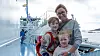 Ebba, 5 år, Arvid 9 år och mamma Åsa Norén var några av besökarna på Marinus.