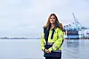 Elin Dörrheide, projektledare för kajförstärkning Skandiaporten på Göteborgs Hamn.